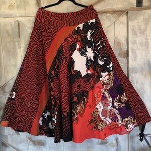 Indikka Tribal print asymmetrical skirt